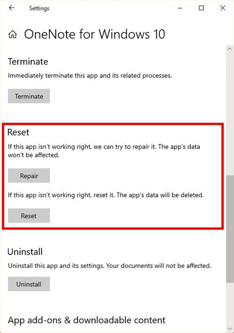 reinstall onenote